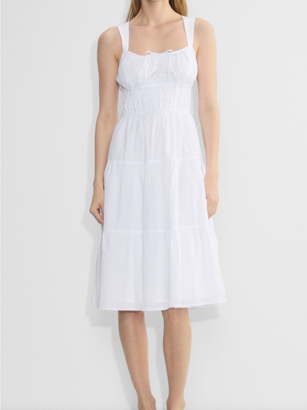 Aritzia Sunday Best Martine Midi Dress in White (Size L)